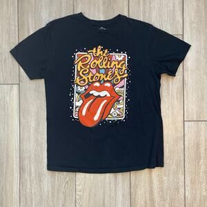 The Rolling Stones Tongue Graphic Tee Black Size Medium Rock Band Shirt